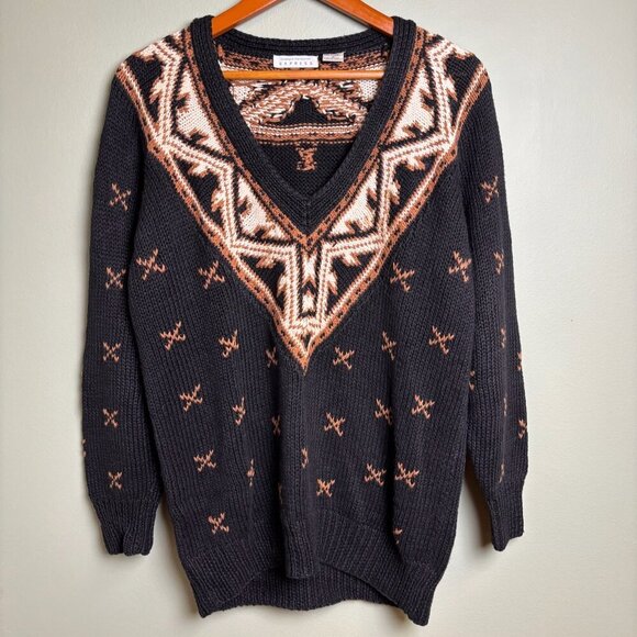 Vintage Campagnie Internationale Express Fair Isle Sweater Women Sz Medium Ramie - Picture 1 of 15